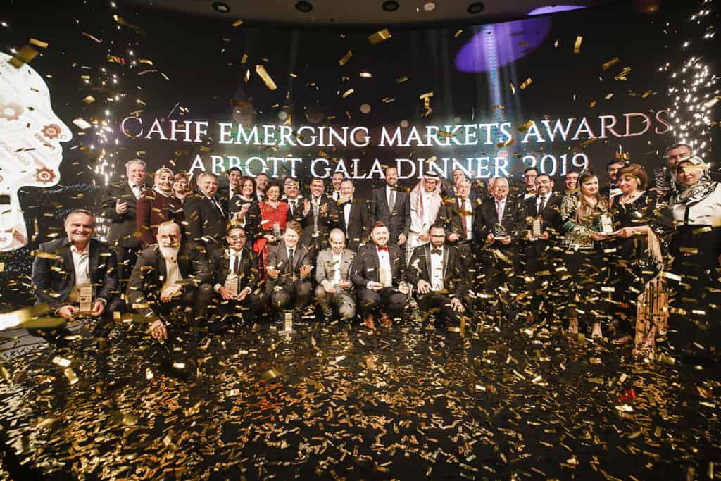 Group of award winners at CAHE Emerging Markets Awards 2019 Gala Dinner.