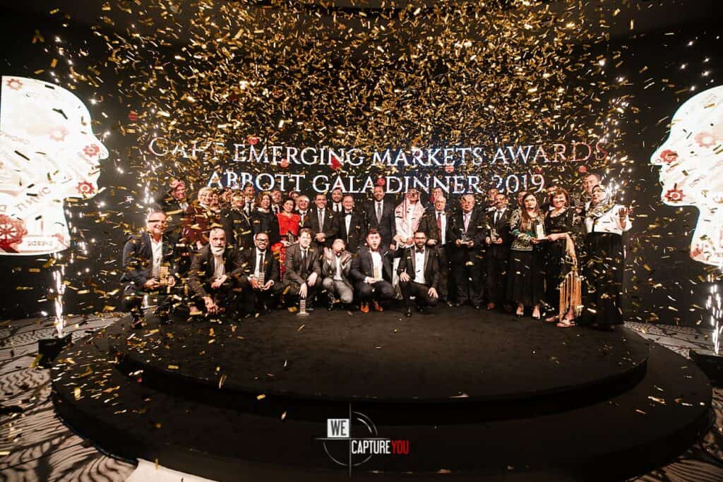 Group of award winners at the 2019 Emerging Markets Awards Gala Dinner.