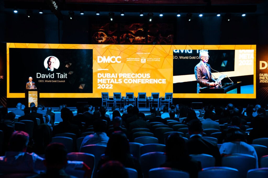 David Tait speaking at the Dubai Precious Metals Conference 2022.